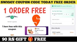 swiggy coupon code today free order  swiggy free food offer [upl. by Ferri]