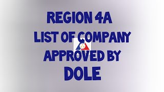 LIST REGION 4A COMPANY APPROVED BY DOLE [upl. by Heather]