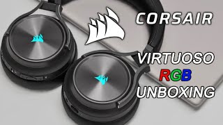 CORSAIR VIRTUOSO RGB WIRELESS XT UNBOXING [upl. by Edyaw]