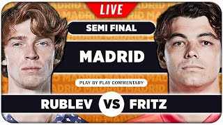 RUBLEV vs FRITZ • ATP Madrid 2024 SF • LIVE Tennis PlaybyPlay Stream [upl. by Nnylrats491]