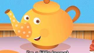 Im A Little Teapot with lyrics  Nursery Rhymes by EFlashApps [upl. by Leivad217]