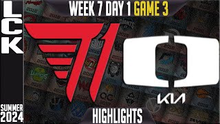 T1 vs DK Highlights Game 3  LCK Summer 2024 W7D1  T1 vs Damwon KIA G3 Week 7 Day 1 [upl. by Leavelle121]