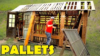 Pallet CABIN from START to FINISH in 10 minutes [upl. by Einhpets]