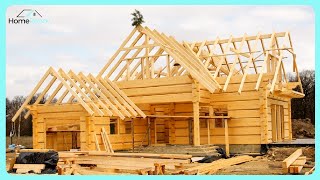 Construire Seul une Maison en Bois en 6 Mois dans les Collines Abandonnées  Maison et Salle de Bain [upl. by Gavrila]