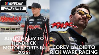 Justin Haley To Hendrick Motorsports In 2026  Corey LaJoie To Rick Ware Racing [upl. by Latisha45]