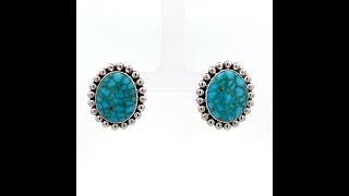 Artie Yellowhorse Jewelry Genuine Kingman Web Turquoise Sterling Silver Rising Sun Earrings [upl. by Harry]