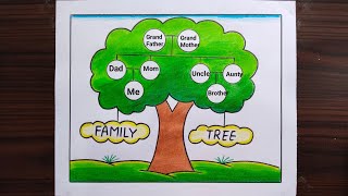 Family Tree  How to Make Family Tree Easy Step  Family Tree Project Ideas  Family Tree Drawing [upl. by Bright296]