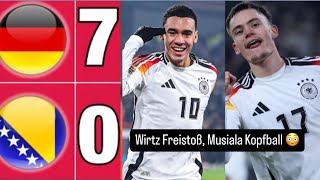 Deutschland gegen Bosnien 70 amp Highlights Tore amp Florian Wirtz Freistoß  Jamal Musiala Goal [upl. by Acired908]