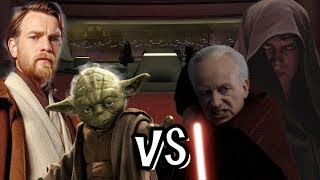 Yoda and Obi Wan vs Anakin and Palpatine Ai Battle [upl. by Ytsirhk]