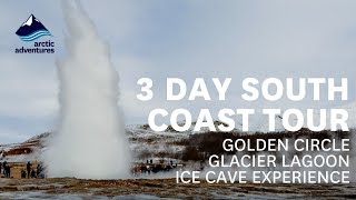 3 Day South Coast Tour  Golden Circle Jökulsárlón Glacier Lagoon amp Ice Cave Experience [upl. by Agate]