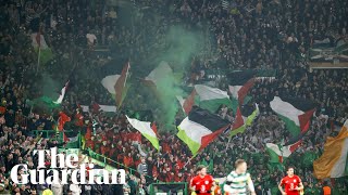 Celtic fans defy club by showing support for Palestine in Champions League [upl. by Anilam]