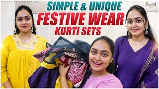 Simple amp Unique Festive Wear Kurti Sets Under Budget  Heavenly Homemade [upl. by Atinnod]