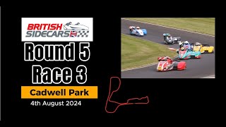 Round 5 Race 3 of the British Sidecar Championship Cadwell Park Sunday 4th August 2024 amp interviews [upl. by Tnilk]