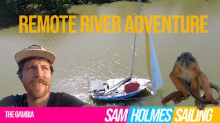 Solo Sailing the Gambia River  West Africa  Hippos Monkeys Crocodiles and Bugs [upl. by Ury645]