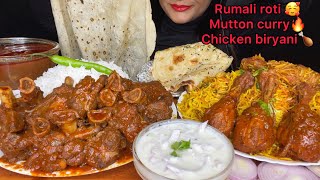 🔥SPICY MUTTON CURRY WITH RICECHICKEN BIRYANIRAITASPICY FOOD INDIAN EATING SHOW l ASMR MUKBANG l [upl. by Assenat]