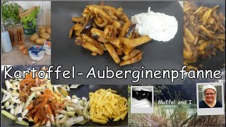 würzige Kartoffel  Auberginenpfanne mit Kräuterquark ich nutze die Pampered Chef Mandoline zum 1x [upl. by Dyal]