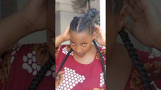 Cornrow braids hairstyle ideas on short natural hair cornrows braidstyles shortsvideo [upl. by Fanchan]