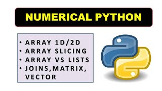 Numerical Python amp Scientific Computing Using Numpy [upl. by Annahael]