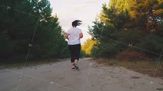 Overweight plump woman running in the forest to burn fat and lose weight A motivated unrecognizable [upl. by Atinek]