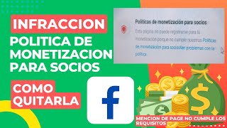 Como quitar la Infracción de Política de Monetización para Socios y hablemos de Page no Cumple [upl. by Reimer753]