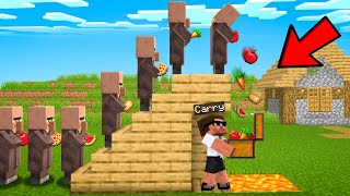 I STOLE FOOD FROM VILLAGERS USING TRAPS IN MINECRAFT [upl. by Imaon]