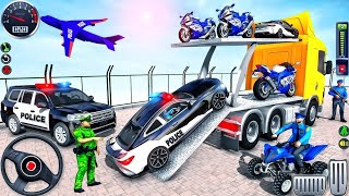 US Police Car Transporter Truck Game 3D  Rescue Trailer Truck Driving Sim  Android Gameplay [upl. by Chor]