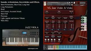 Jazz Violin and Viola Kontakt sample library Articulations keyswitches and effects Strings vst [upl. by Gloriane]