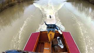 Vintage 1972 Folbot Squarestern with 1959 Evinrude 55hp on the Genesee river [upl. by Holtorf]