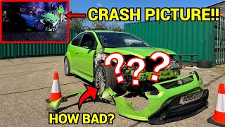 HOW BAD IS THE DAMAGE ON MY CRASHED FORD FOCUS RS MK2 25 [upl. by Bora]