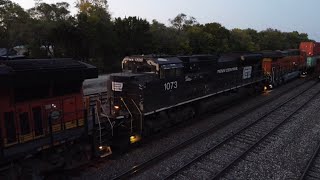 NS 1073 Penn Central Trailing on the BNSF QCHILBE [upl. by Eibrik112]