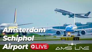 Live departures at Amsterdam Schiphol Airport [upl. by Newlin155]