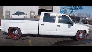 Lowered OBS Chevy Dually on 24x16 DK FORGED Super Singles [upl. by Diraf]