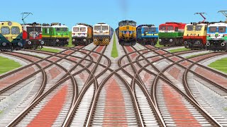 🔟Trains Crossing By Bumpy Forked Railroad⚫️ Crossing tracks Trains Crossing 6 July 2024 [upl. by Mallen]