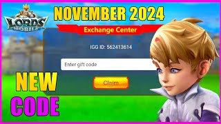 Lords mobile New Redeem codeNew Redemption Code November 2024 [upl. by Fidelio]