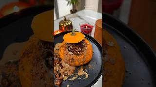 PUMPKIN PORRIDGE  INSIDE A PATTY PAN SQUASH pumpkin vegan healthyrecipes plantbased [upl. by Sigrid]