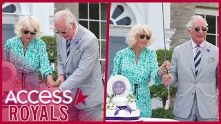 Prince Charles amp Duchess Camilla Cut A Cake w A Sword [upl. by Oknuj]