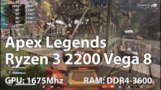 Apex Legends on AMD Ryzen 3 2200G Vega 8 OC Retest  Gameplay Benchmark Test [upl. by Thatch]