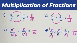 Fraction Multiplication  How to MULTIPLY FRACTIONS  Multiplication of Fractions [upl. by Oirtemed]