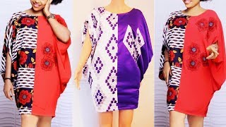 How to make a Kaftan dress short gown  kaftan top with African fabric  cutting and sewing [upl. by Whitcomb385]