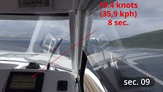 Beneteau Antares 8 OB with ETECG2 250 HO  no5  37 knots [upl. by Nonnahs]