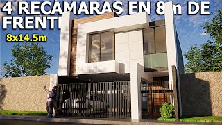 CASA CON 4 RECÁMARAS Y DOBLE ALTURA EN 8X145m [upl. by Yelsew]