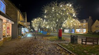 Magical Christmas Lights Walk in Broadway A Festive Evening in the Cotswolds [upl. by Sergias765]