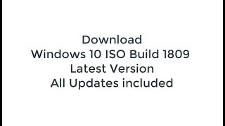 windows 10 ISO Build 1809 Latest version 2019 [upl. by Nhguaved]