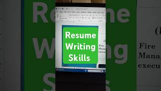 Resume Writing Skills microsoftoffice msword mswordtricks shortsfeed shorts newshorts [upl. by Shalna328]