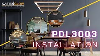 PDL3003  installation  Wooden hanging LED Chandelier Light  Decoration  HOME  Office  Interior [upl. by Esteban]