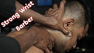 ASMR Heavy Oil Head And Neck Massage By Strong Wrist Barber  Headache Relief Head Massage ASMR [upl. by Yarb]