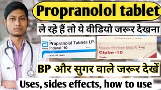 Propranolol hydrochloride tablets  Inderal 10 mg tablet uses  Ciplar  Propranolol tablet [upl. by Phina]