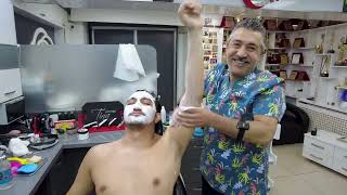 REAL BARBER SHOP EXPERIENCE RELAXING TURKISH BARBER MASSAGE AND SKIN CARE [upl. by Anez]