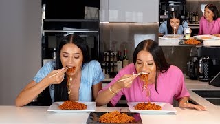 SPICY NOODLE CHALLENGE  BADURA TWINS [upl. by Roumell]