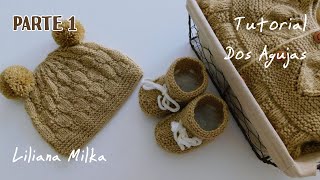 Patrón tutorial Escarpines botitas zapatitos bebes Dos Agujas Tricot Palitos Parte 1 de 2 [upl. by Odla]